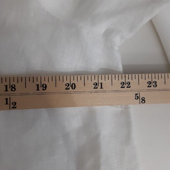 Lilly Pulitzer 100% Linen Tunic Beach Cover Up Beaded White Shift Dress M - Picture 10 of 13